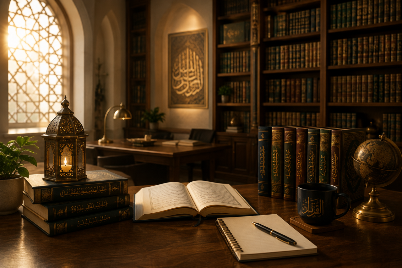A serene image of the library